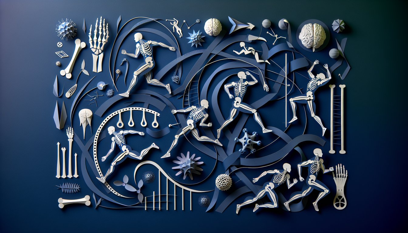 Colorful paper art illustrating concepts from Anatomy  Biomechanics Quiz