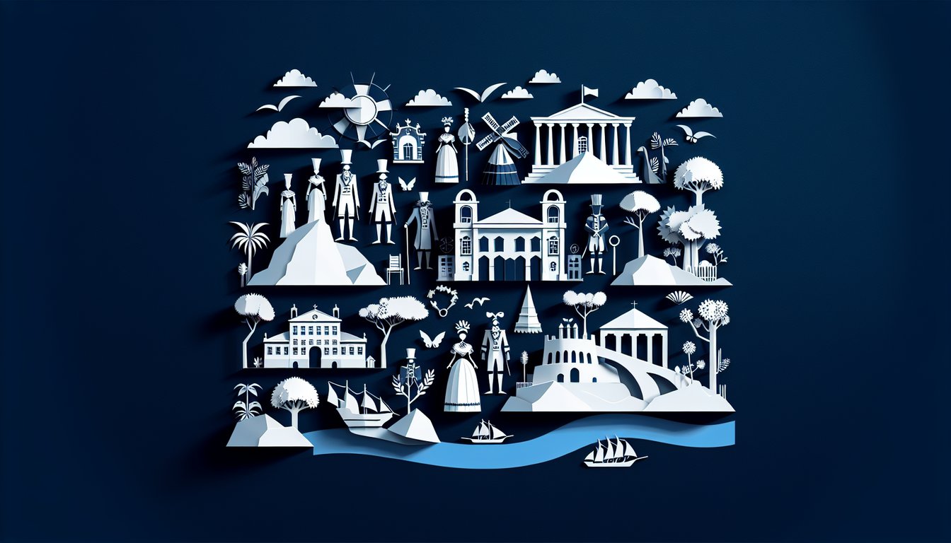 3D voxel art illustrating the course History of Brazil from 1808