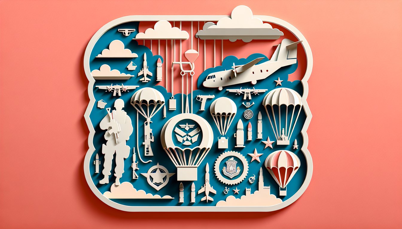 Paper art free 2S0X1 CDCs quiz on coral background with paper ammunition shapes representing specialist skills