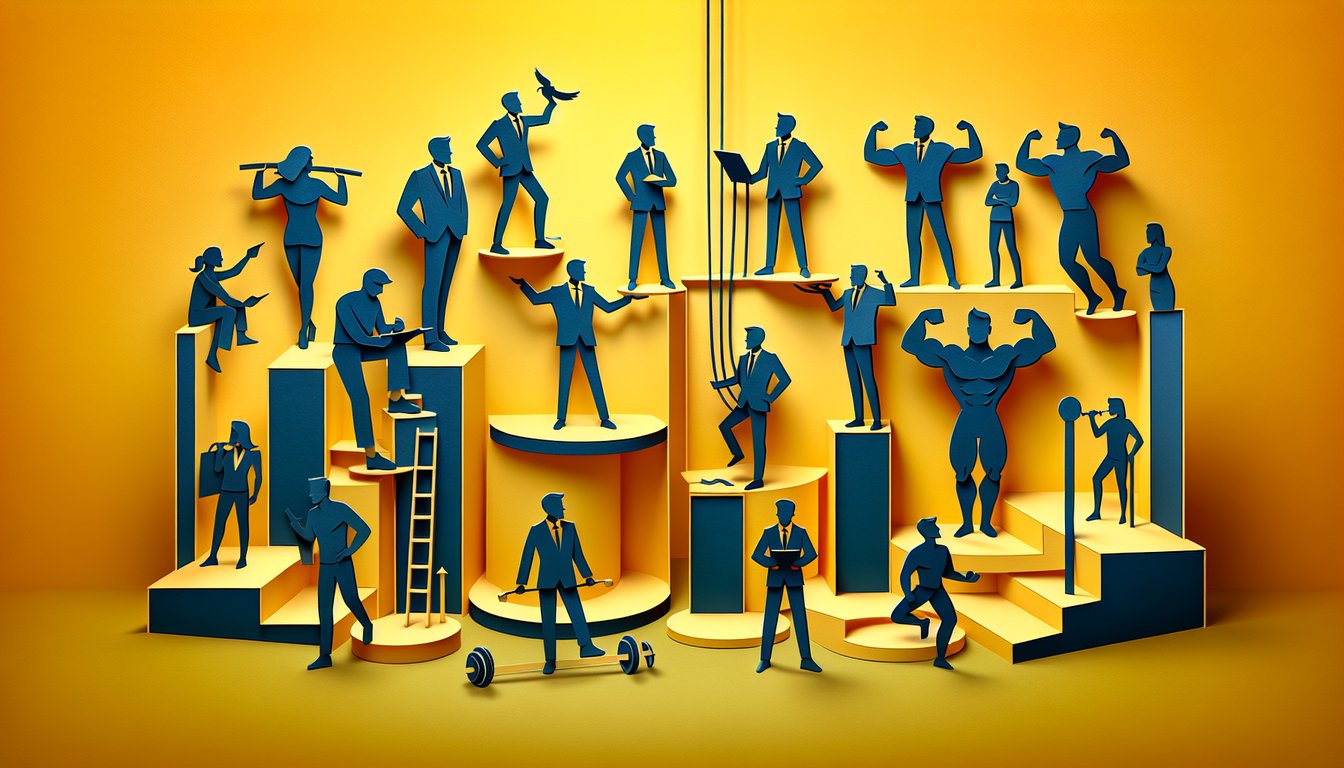 Paper art illustration for pride quiz on golden yellow background