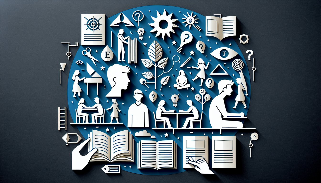 Paper art promoting interactive trivia quiz for The Giver novel comprehension for high school students.