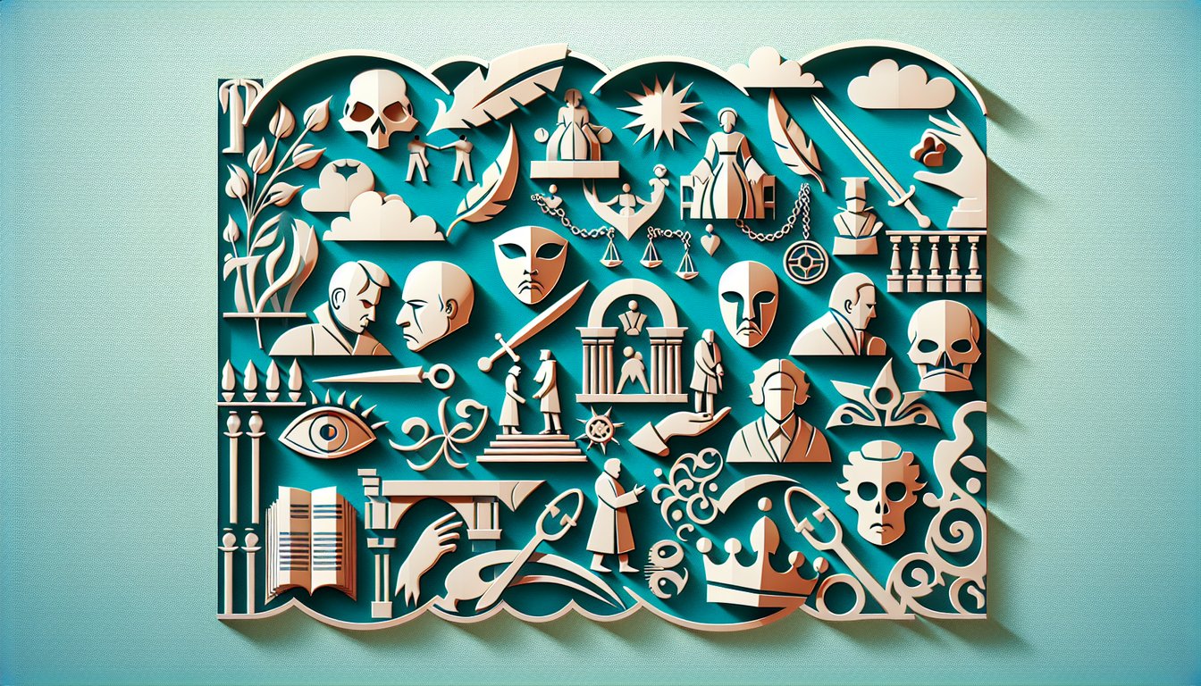 Paper art illustration for Crucible Act 2 quiz on teal background