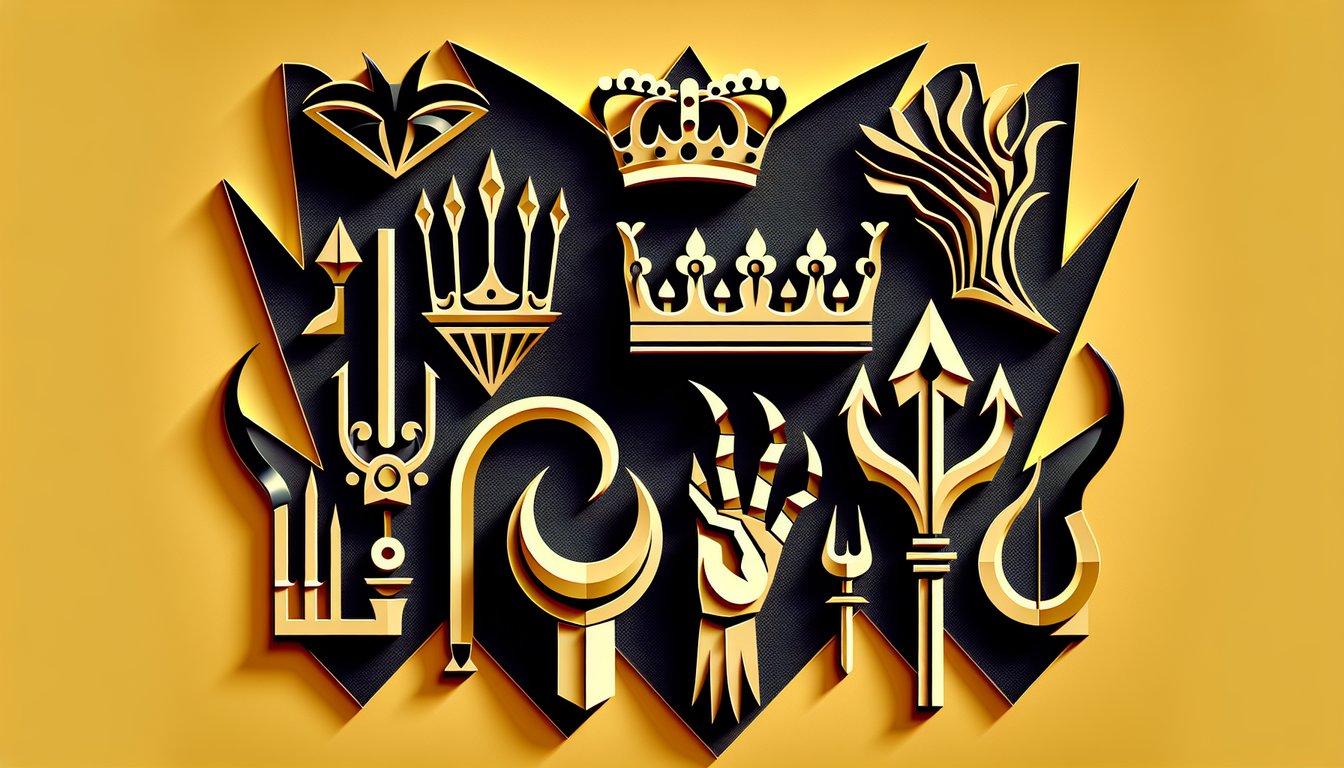 paper art illustration of Disney villain trivia quiz featuring Jafar Ursula Scar on golden yellow background