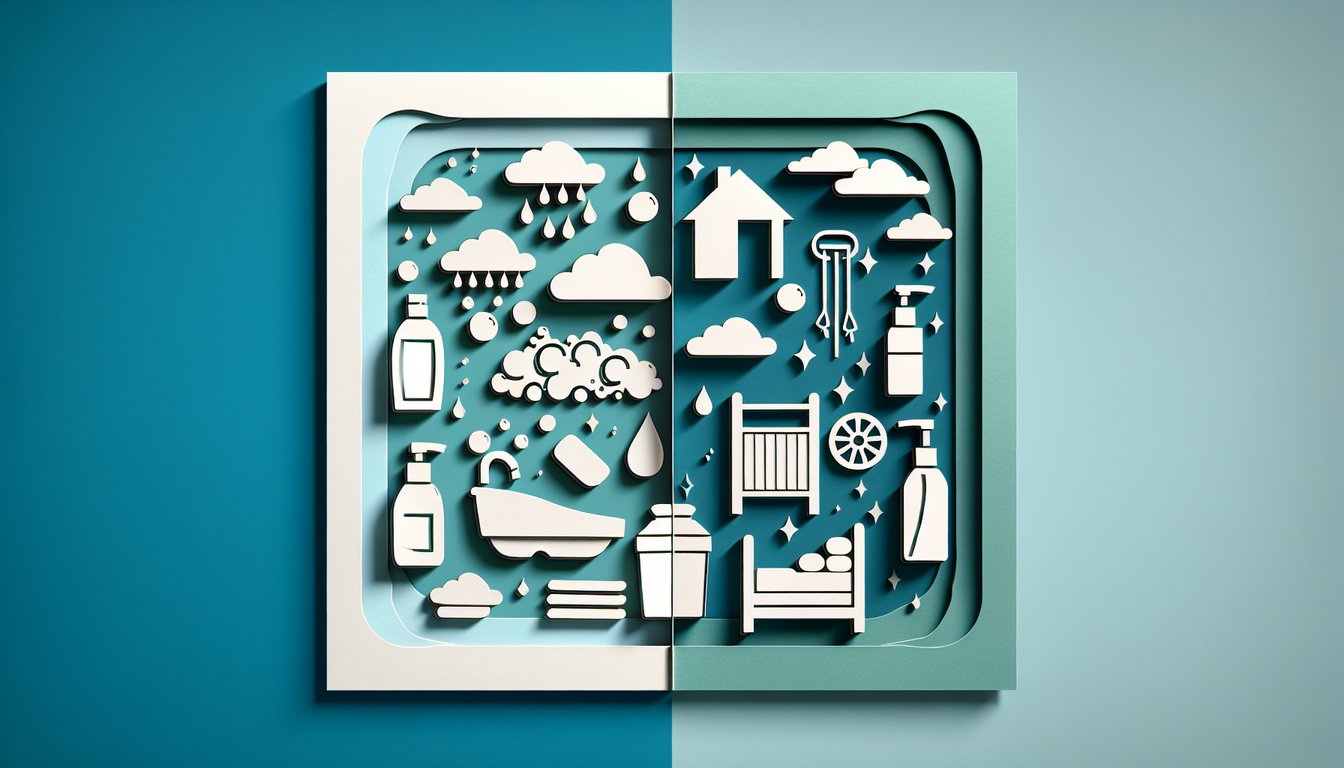 paper cut art quiz header reading Are You a Clean Girl Quiz on teal background with layered paper shapes, feminine accents