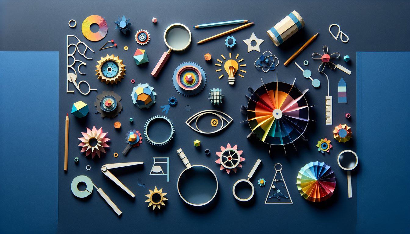 Colorful paper art promoting the interactive Color Spectrum Challenge quiz for students.
