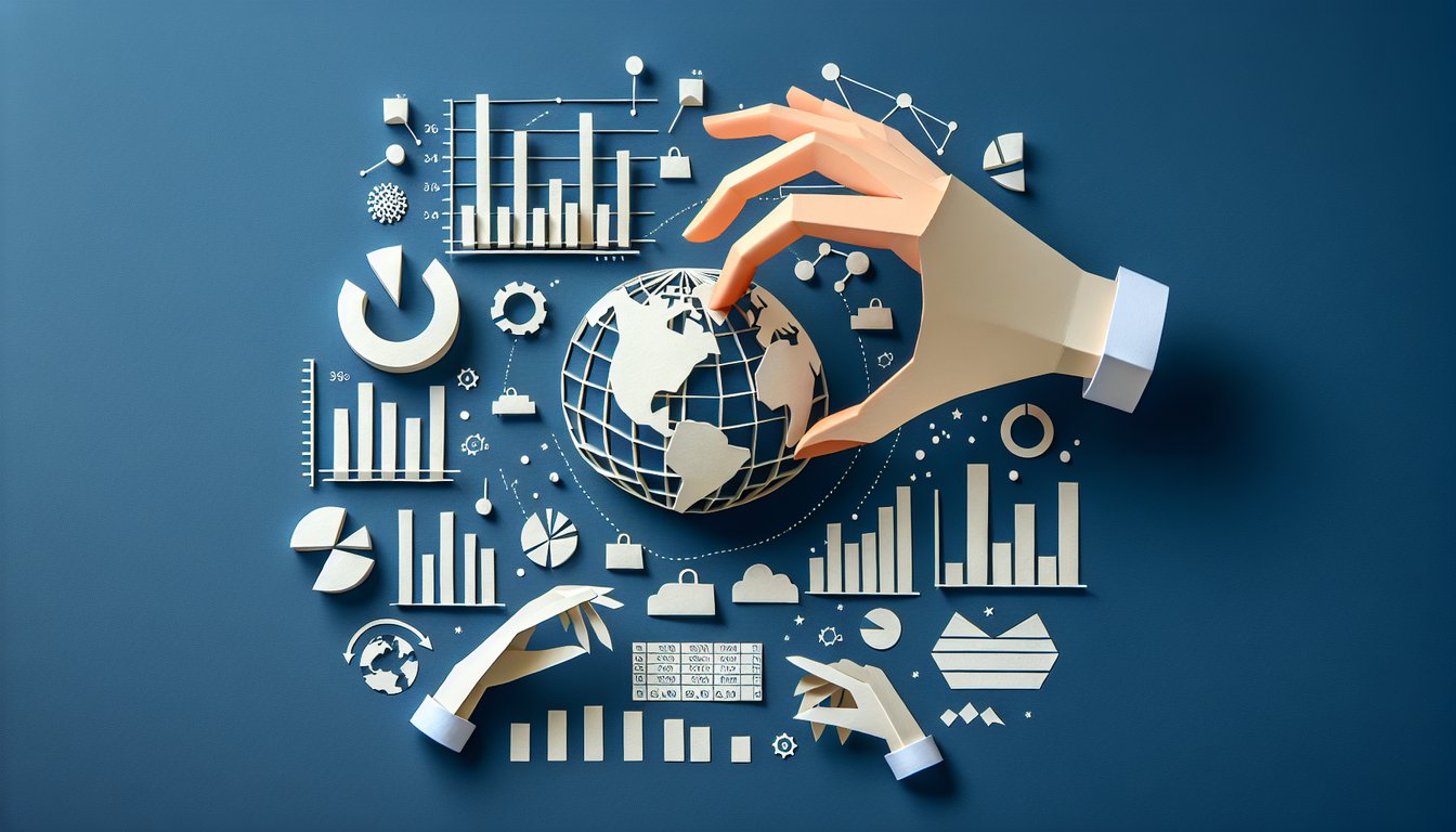 3D voxel art illustrating the concept of Statistical Data Management course