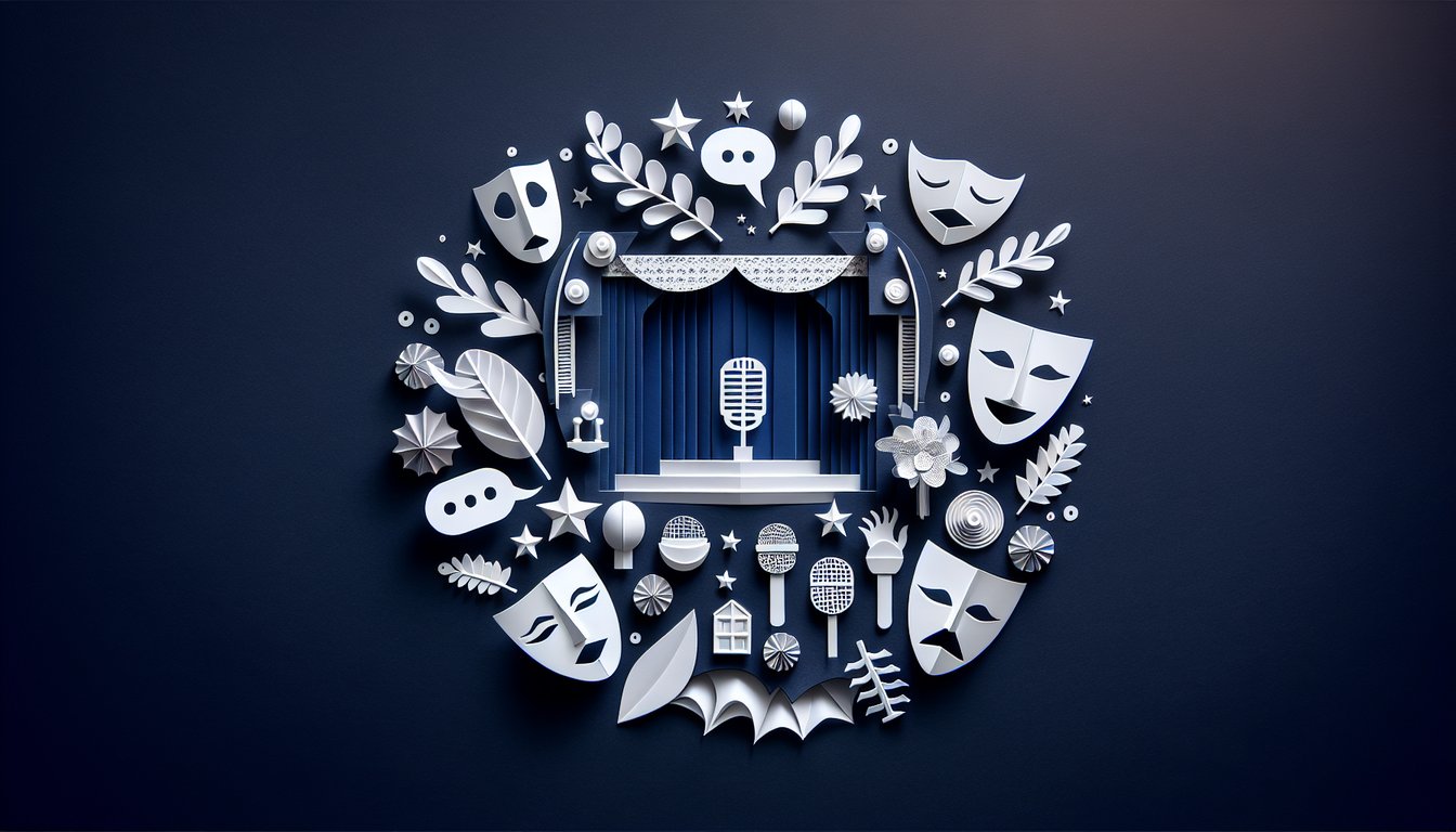 3D voxel art representing Acting Studio IV Voice course