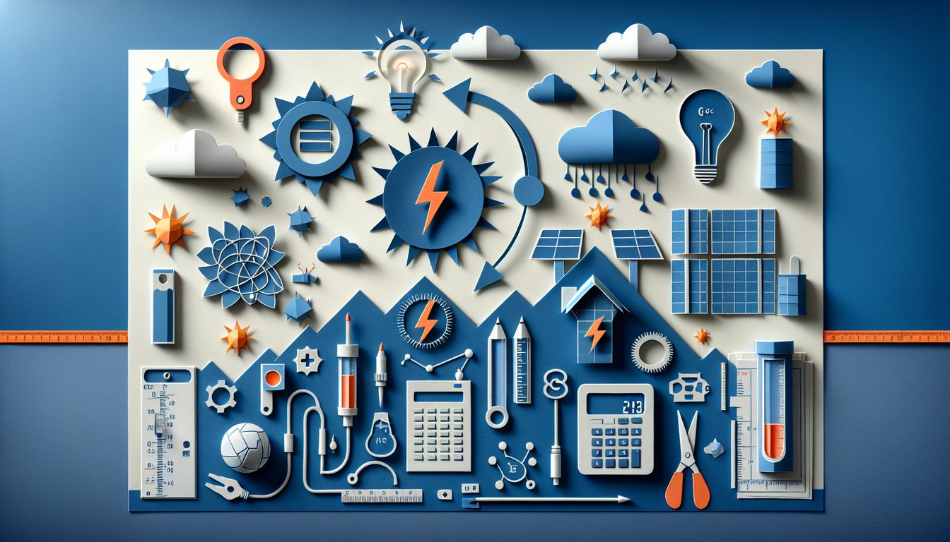 Paper art promoting Watts the Energy quiz for high school science students.