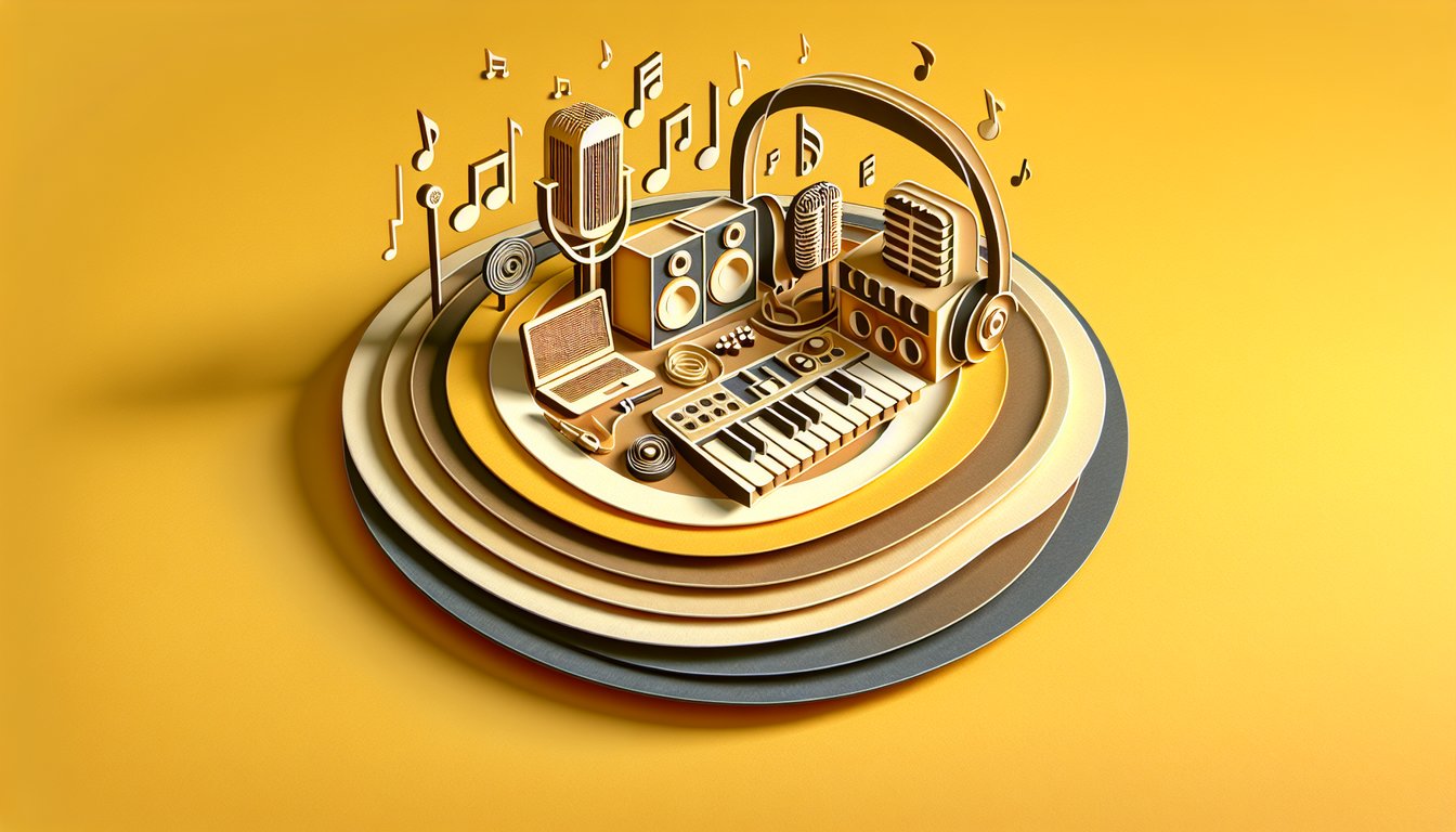 Paper art illustration for Tyler the Creator quiz on a golden yellow background