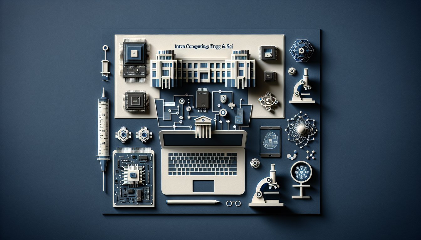 3D voxel art representing Intro Computing Engrg  Sci course material