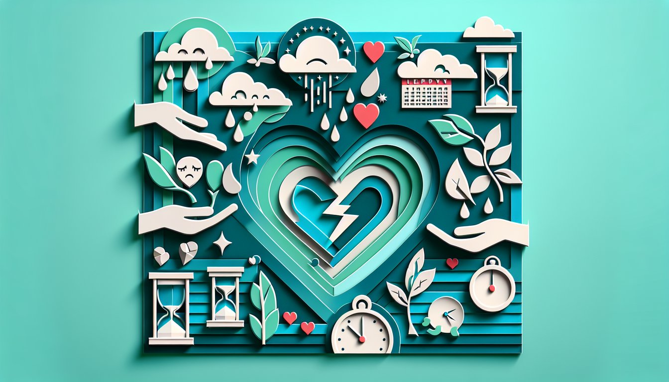 Paper art illustration for a quiz on identifying temporary breakups on a teal background