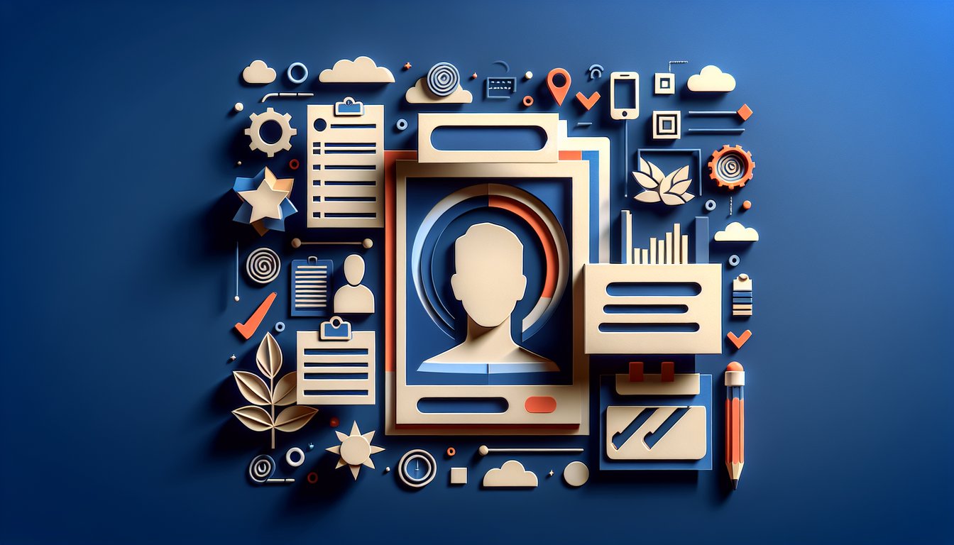 Paper art illustration for human test quiz on a dark blue background