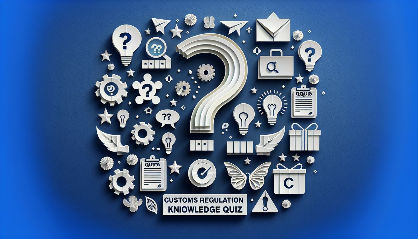 Colorful paper art depicting elements related to Customs Regulation Knowledge Quiz