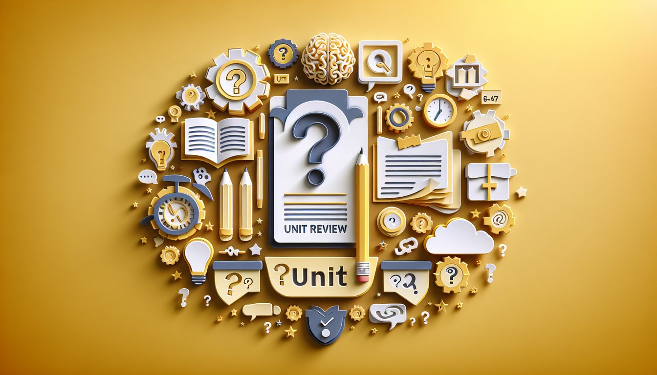 Paper art style illustration showing numbered cards 3 4 5 on golden yellow background quiz badge icons and progress symbols