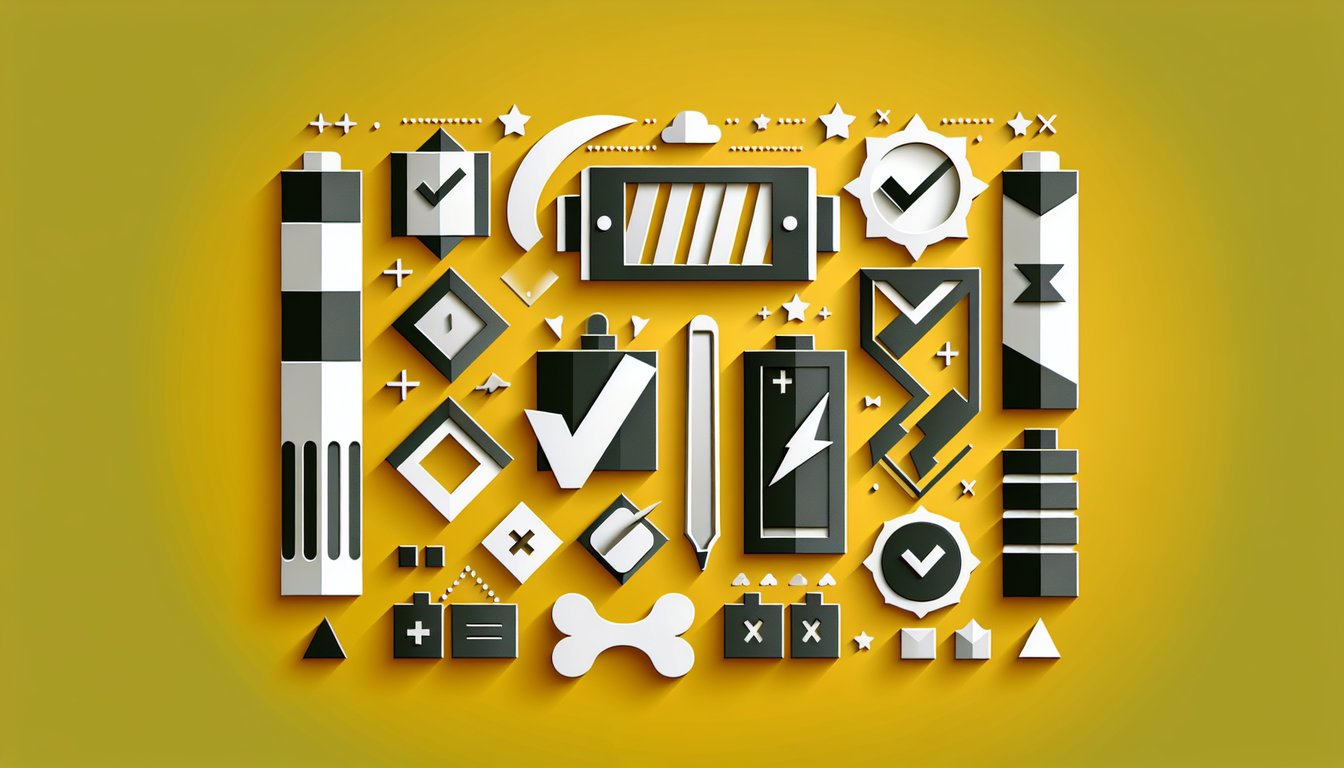 Paper art battery quiz on golden yellow background tests true or false statements about recombinant batteries IQ challenge.