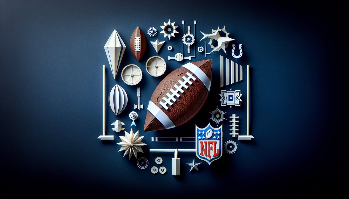 Colorful paper art promoting an exciting NFL Trivia Quiz