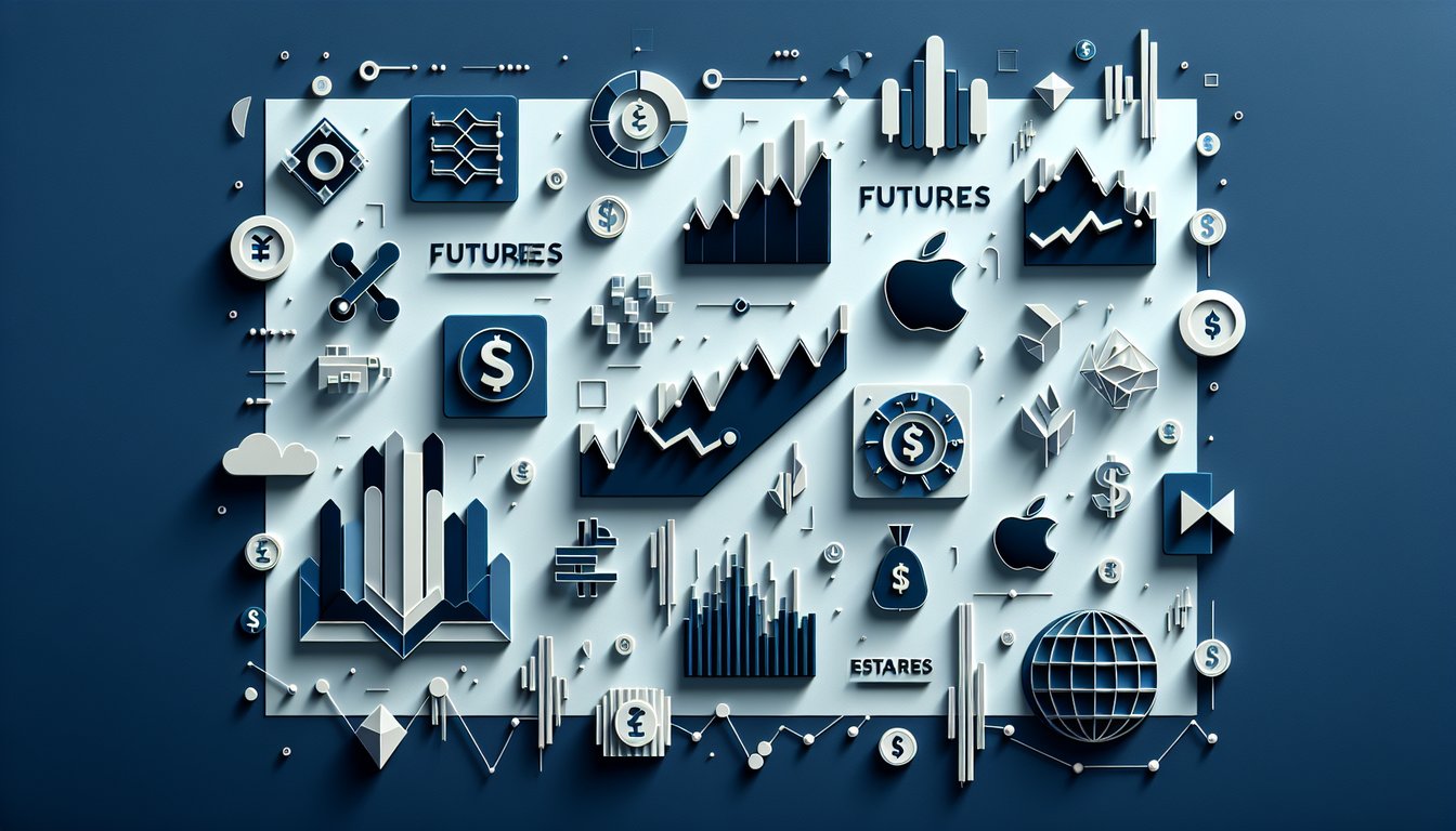 Colorful paper art depicting elements related to a Futures Trading Knowledge Test quiz