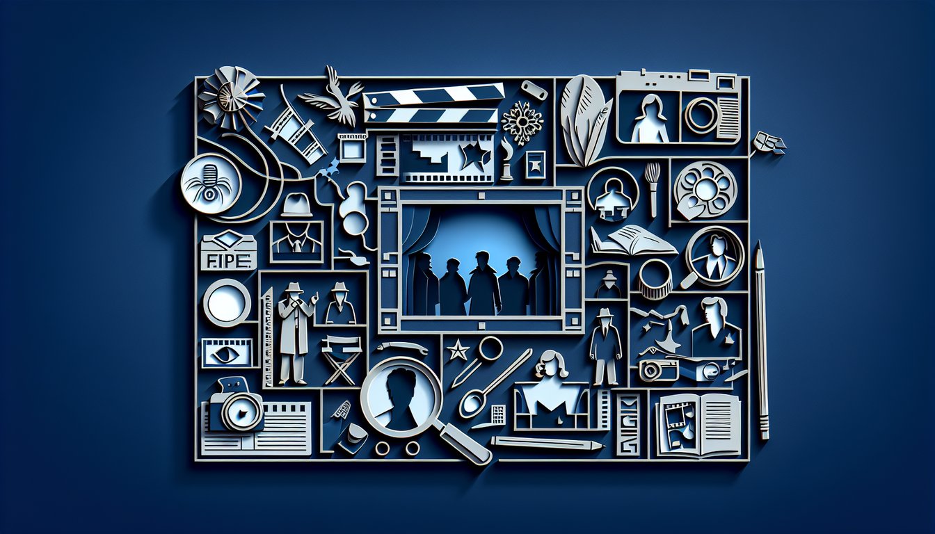 Paper art illustration of Paul Dano characters on dark blue background inviting viewers to take a personality quiz
