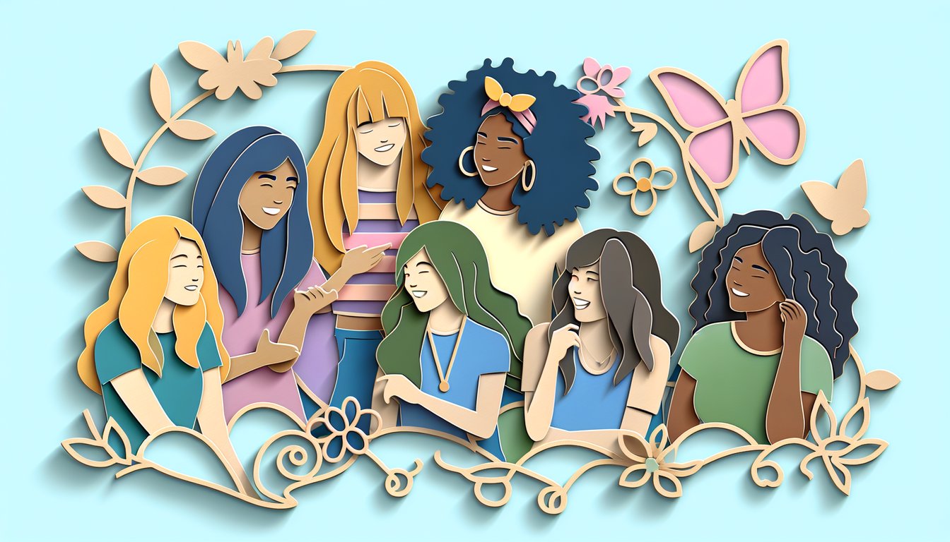 Paper art illustration for period prediction quiz on sky blue background