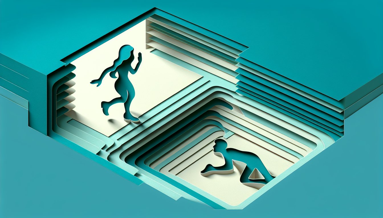 Paper art illustration for friend zone personality quiz on teal background