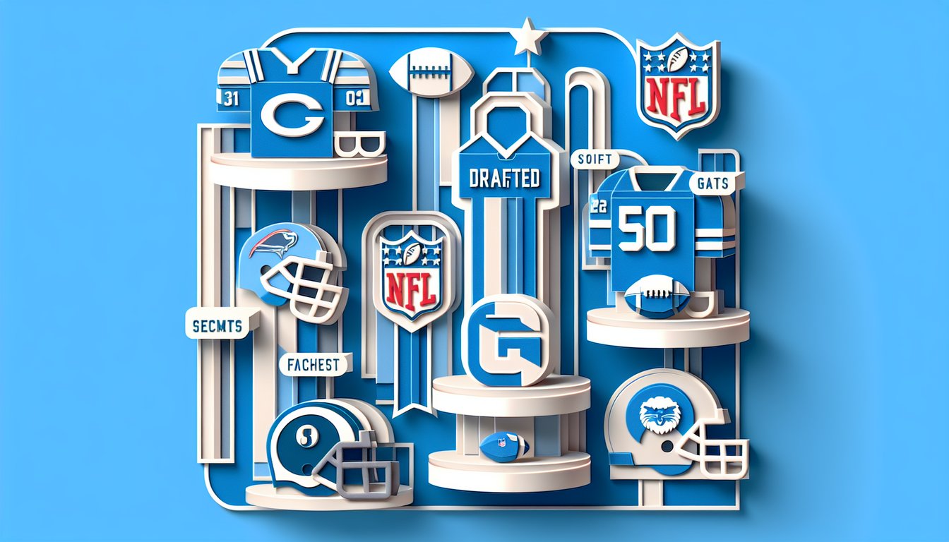 Paper cutout football helmet cleats playbook icons on sky blue background for What NFL Team Am I quiz