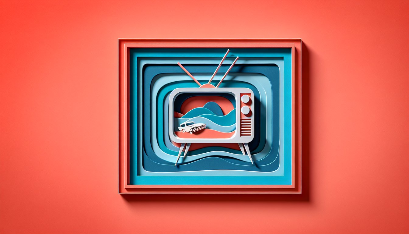 Paper art illustration featuring retro Howdy Doody puppet and friends with quiz title text on coral background.