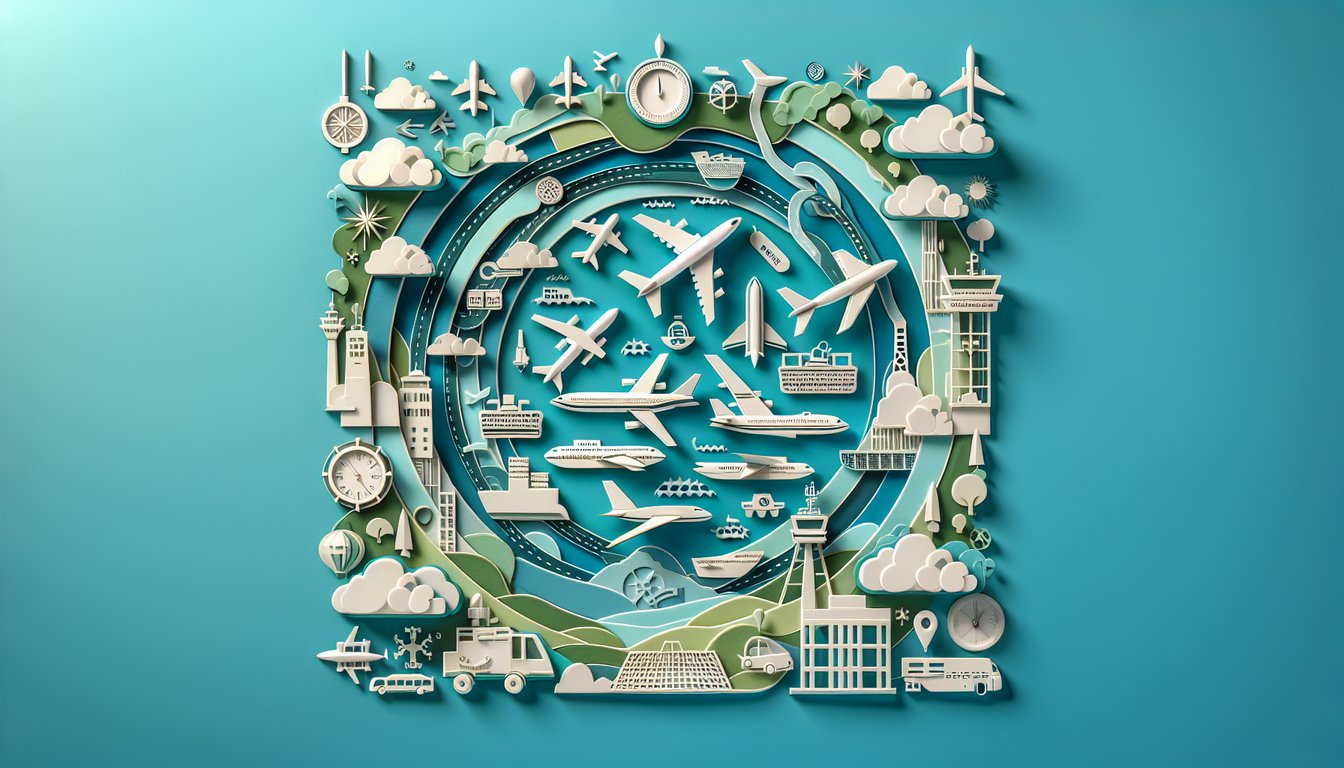 Paper art illustration for Canadian Aviation Regulations quiz on a teal background