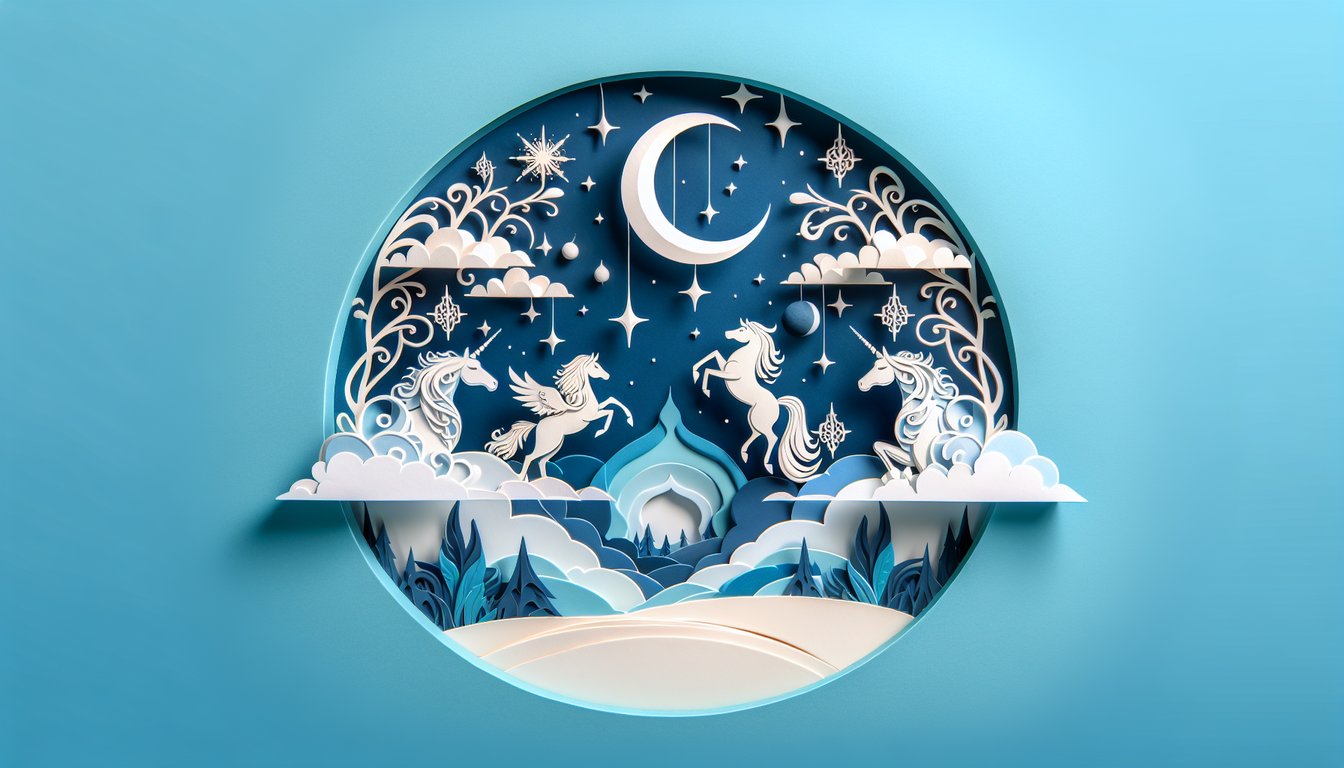 Paper art illustration for Harry Potter Boyfriend quiz on sky blue background
