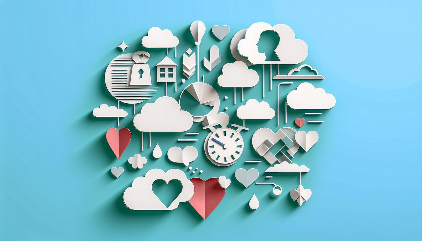 Paper art illustration for quiz about past crushes on a teal background