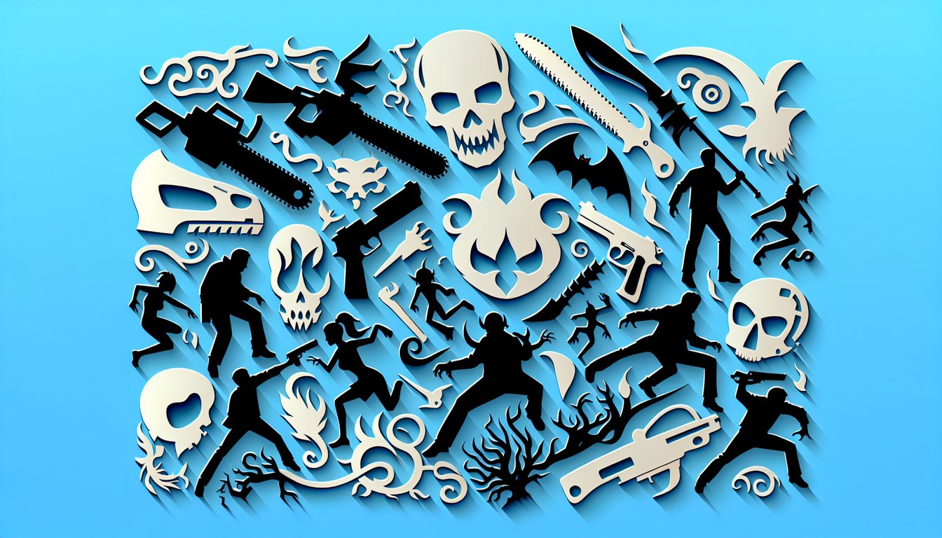 Paper art illustration for Chainsaw Man quiz revealing your demon hunter persona on sky blue background