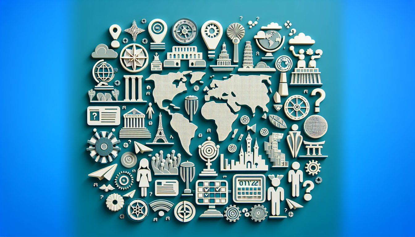 Paper art illustration for Grand Tour quiz with stylized cars and host silhouettes Clarkson Hammond May on teal background