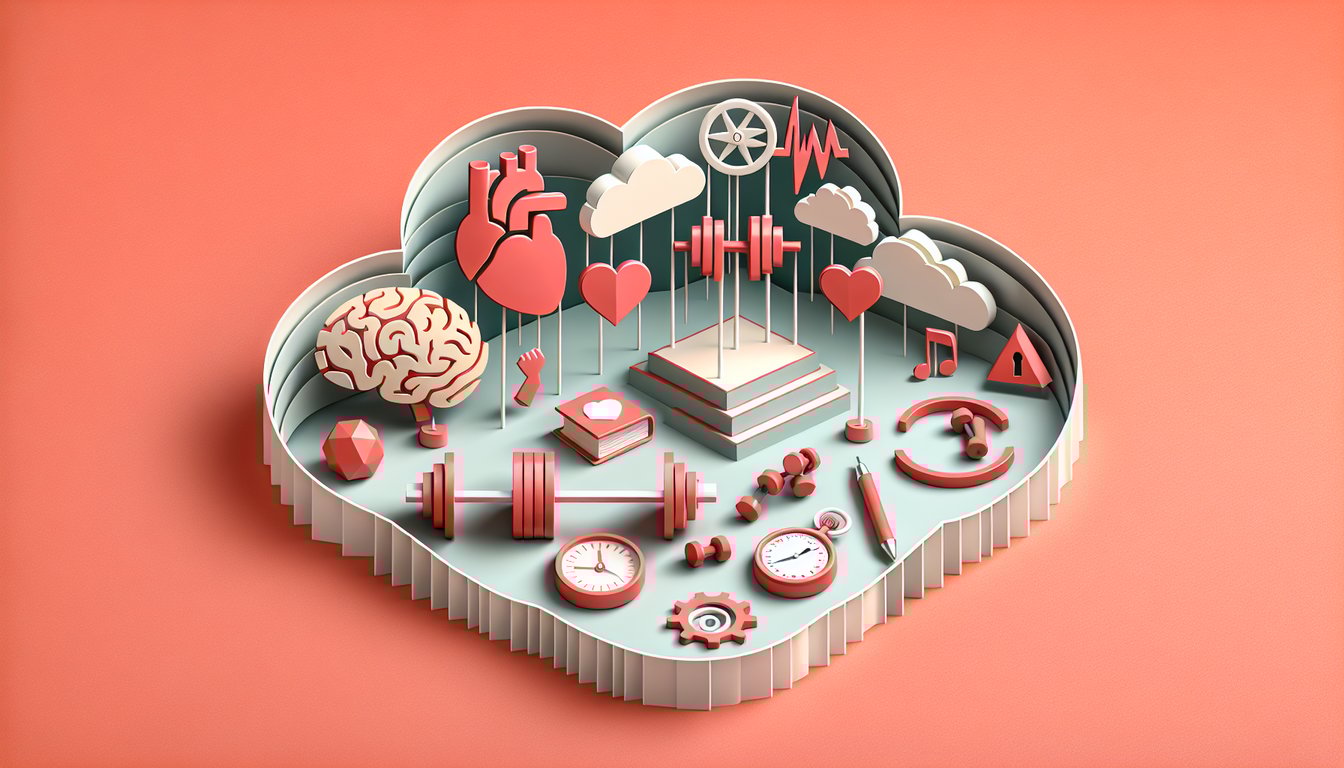 Paper art illustration for personality quiz on coral background