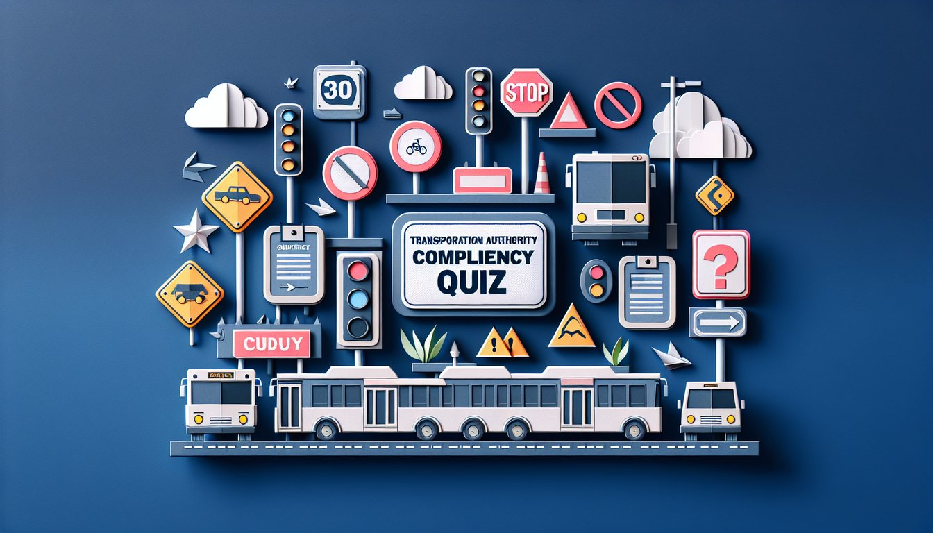 Colorful paper art depicting various modes of transportation for a compliance quiz