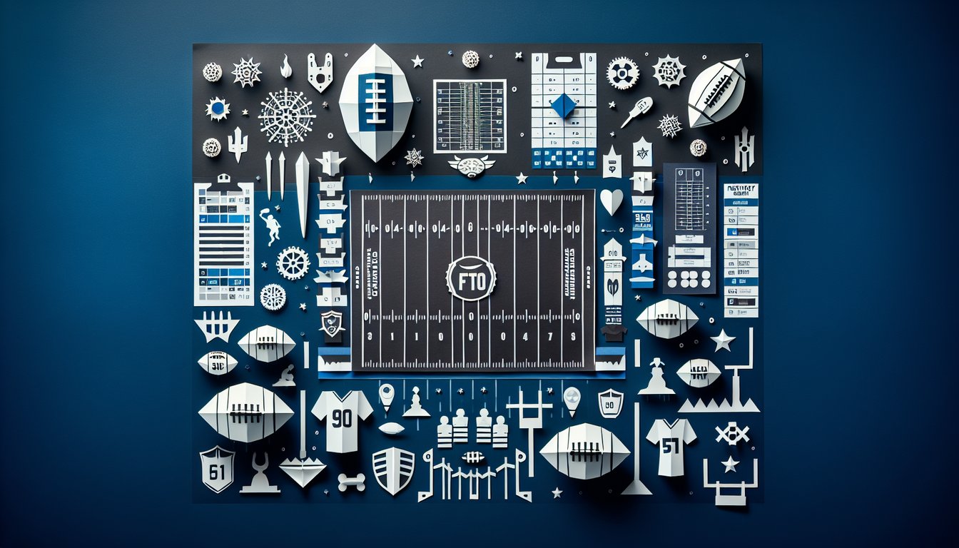 Colorful paper art depicting elements of a Fantasy Football Gameweek Trivia Quiz.