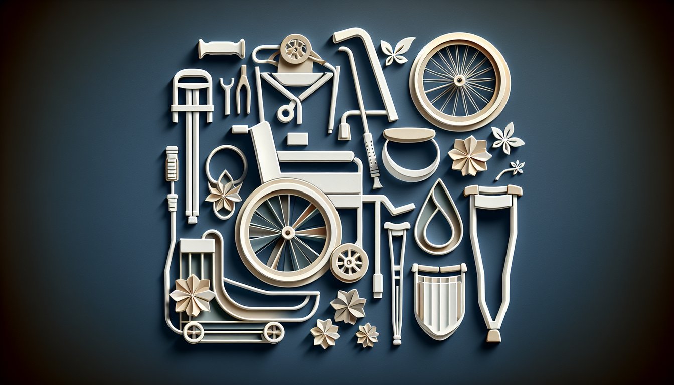 Paper art illustration for Do I Need a Wheelchair Quiz on dark blue background