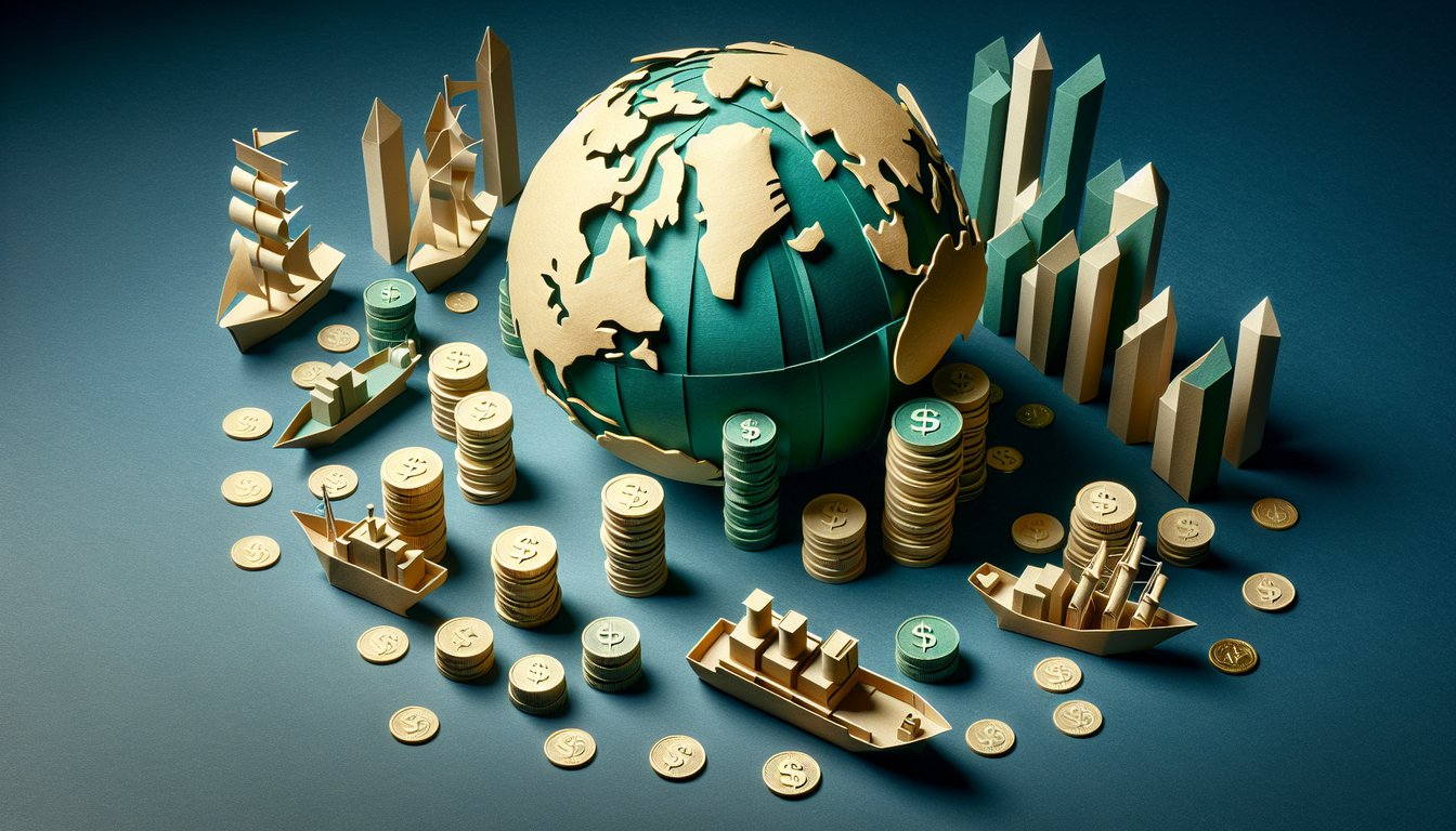 3D voxel art illustrating International Finance course concepts
