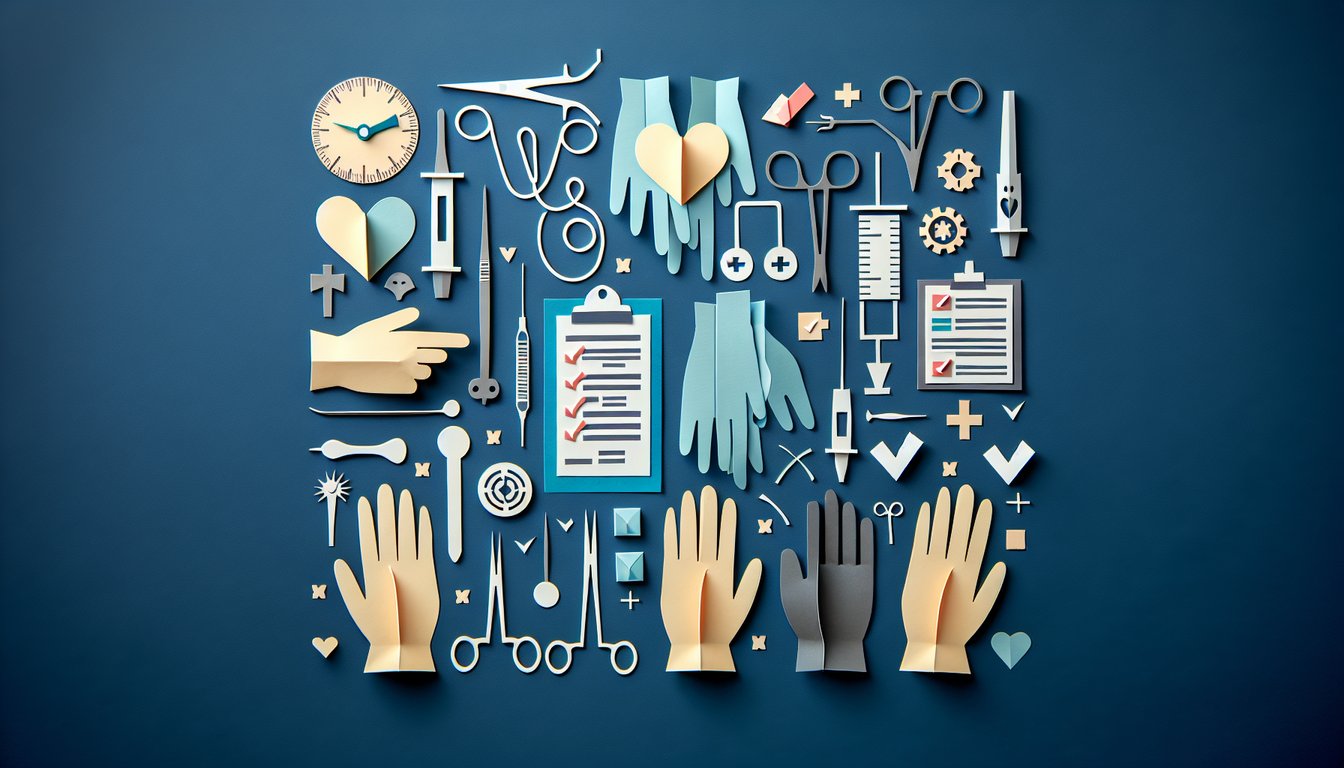 Colorful paper art quiz banner on Surgical Safety Checklist Knowledge Assessment
