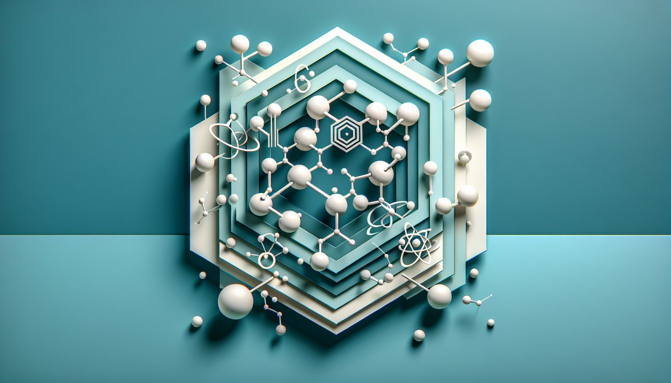 Layered paper art molecules atoms electrons orbitals resonance arrows on teal background for molecular structure quiz