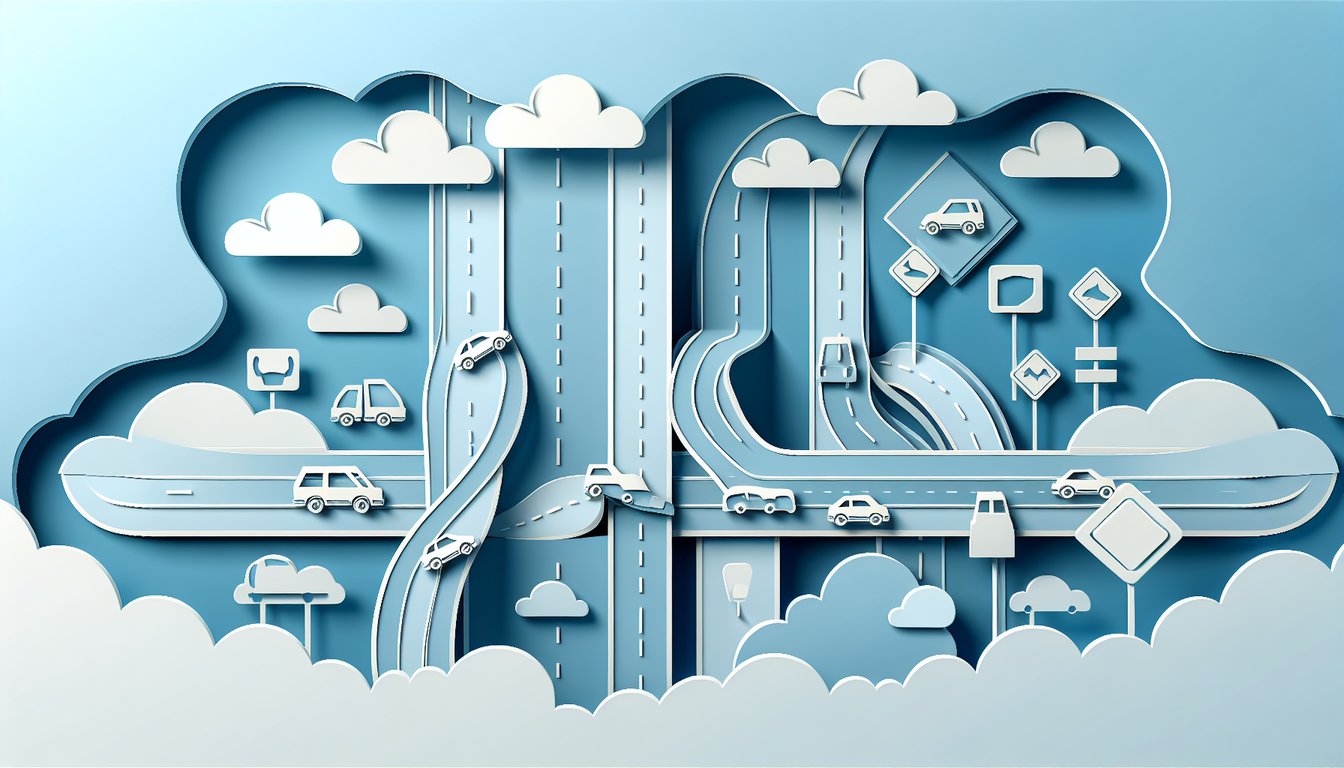 Paper art illustration for MADD Victim Impact Panel quiz on a sky blue background
