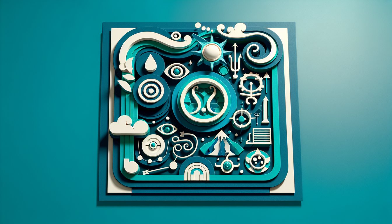 Paper art illustration for Homestuck Aspect Quiz on teal background
