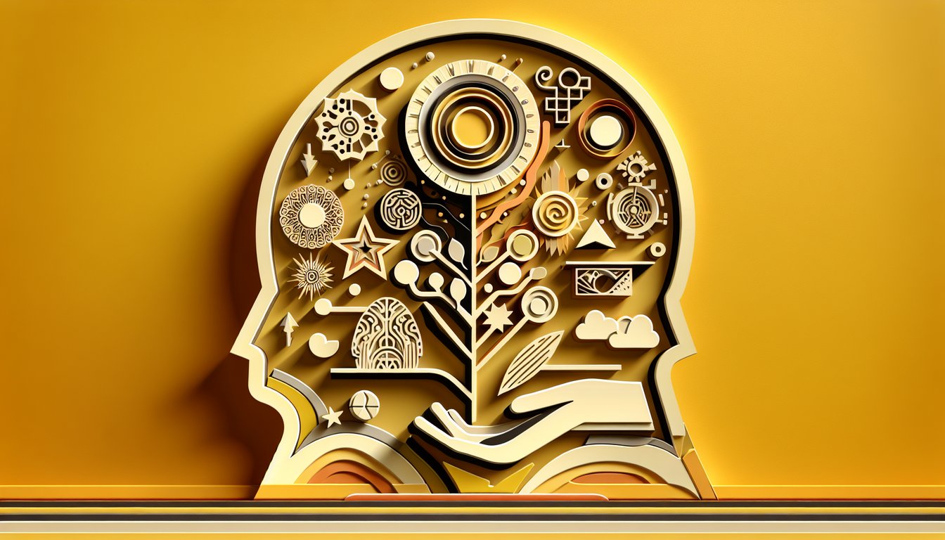 Paper art illustration for communist country match quiz, golden yellow background