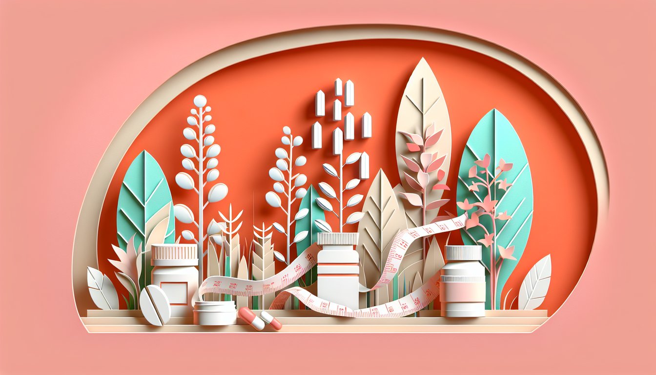 Paper art illustration of heart, digoxin tablets and antidote quiz text on coral background