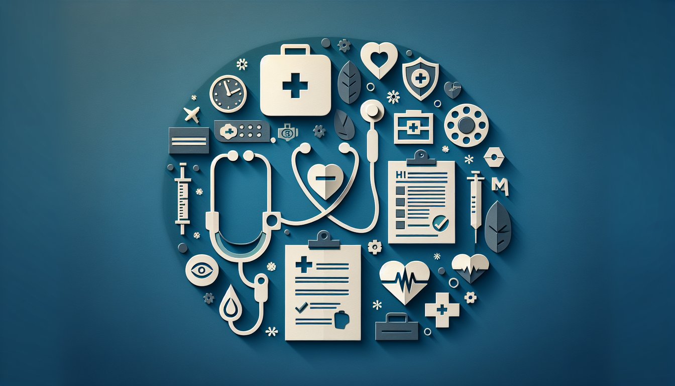 Colorful paper art promoting a Medical Staff Competency Assessment Quiz