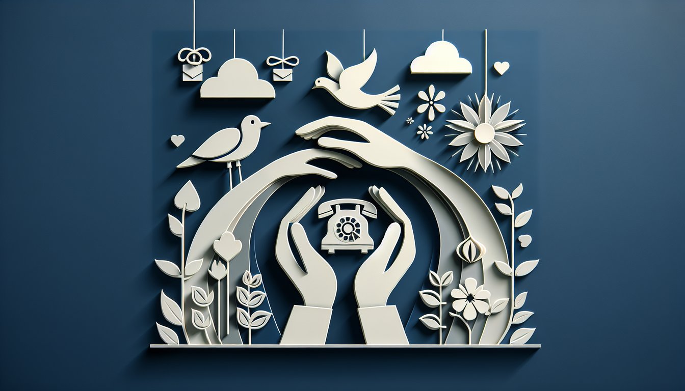 Illustration of paper art for Wife Test quiz on dark blue background, testing communication and care skills.