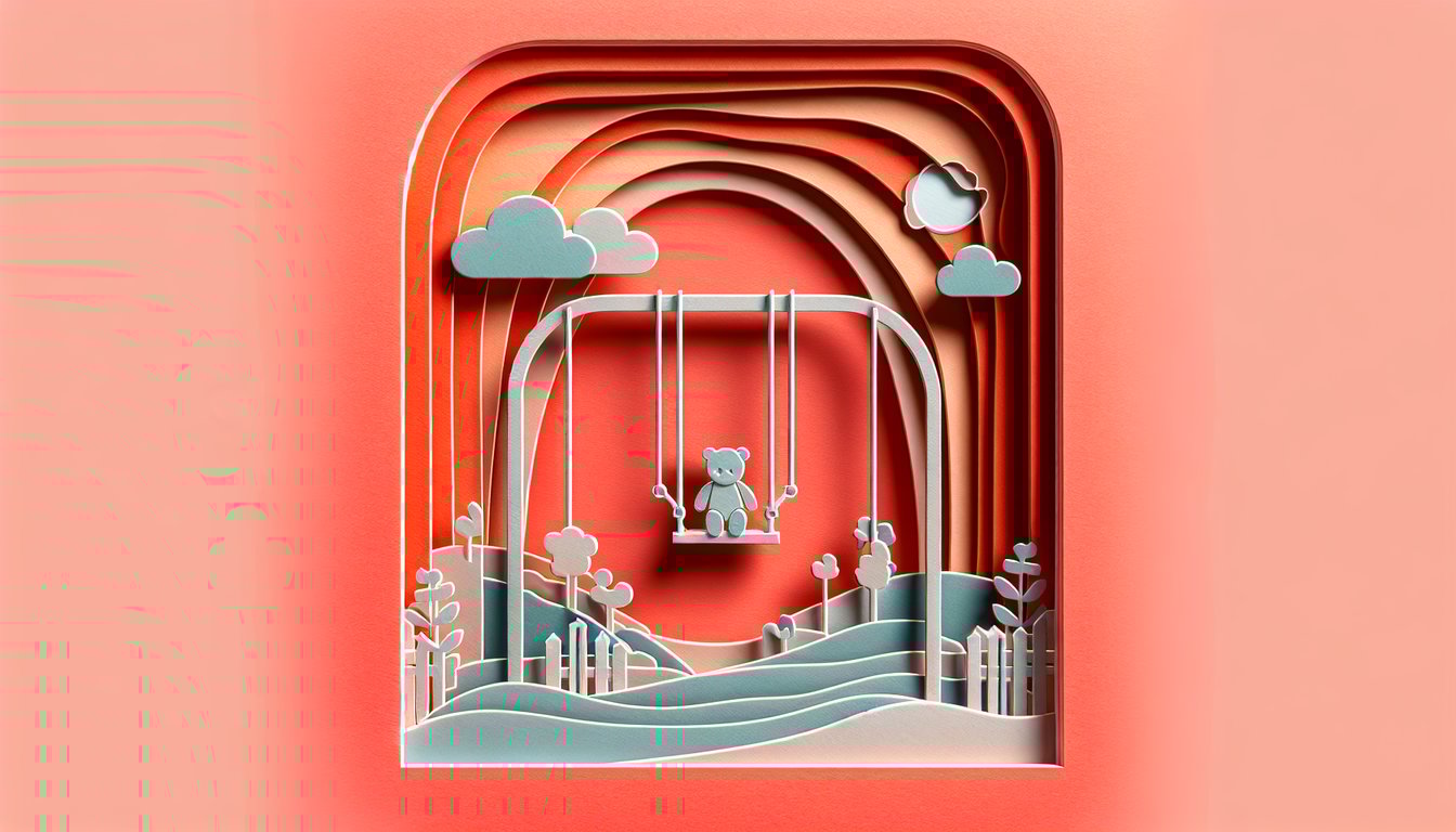 Paper art illustration for childhood emotional neglect test on a coral background