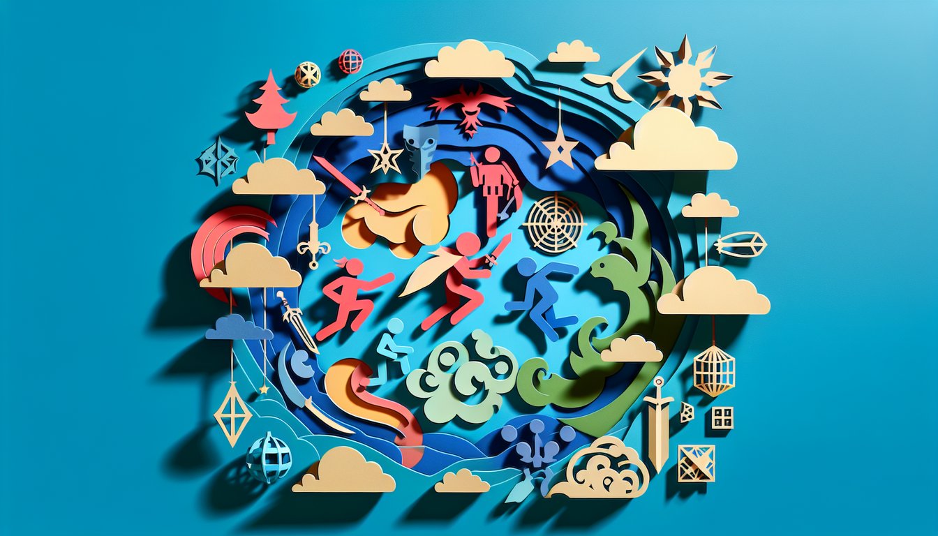 Paper art illustration for Pokemon moves quiz revealing battle abilities on teal background