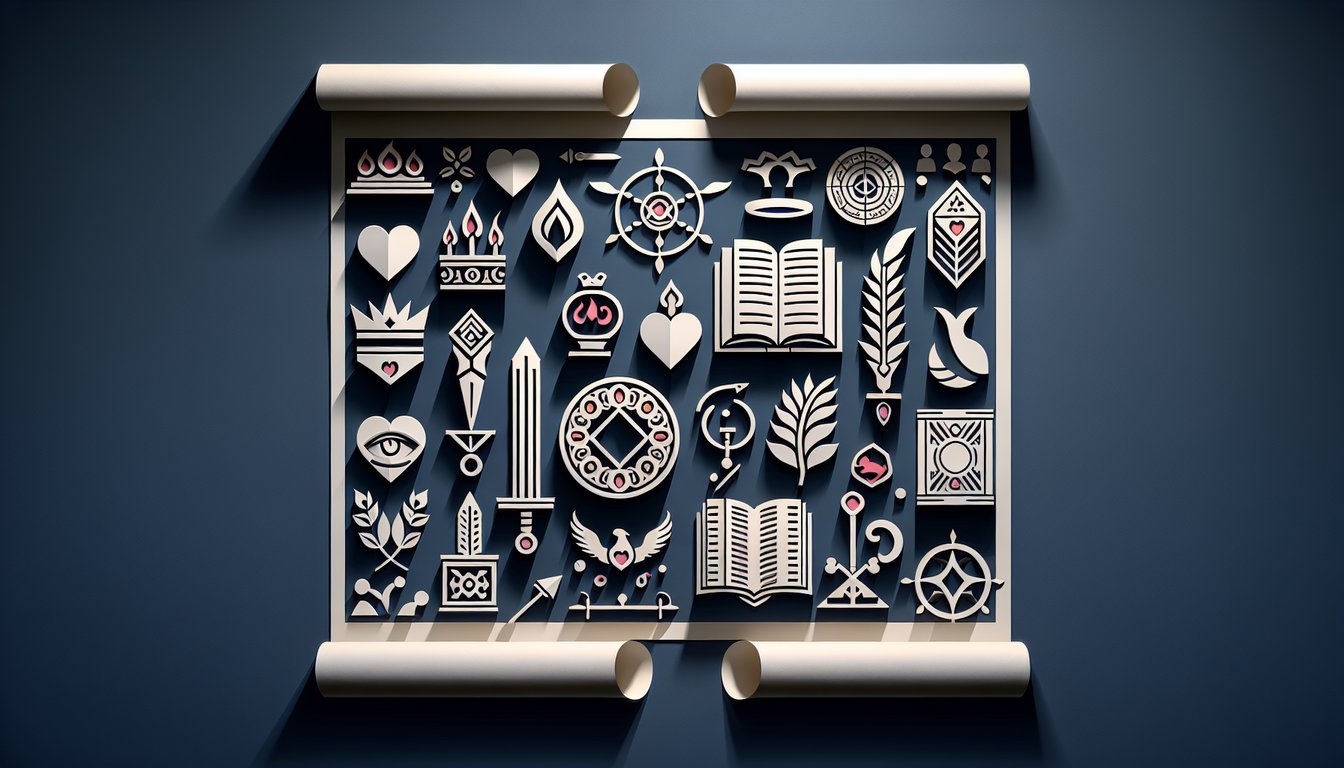 Paper art illustration showing layered paper shapes quiz headline text on a dark blue background for archetype discovery