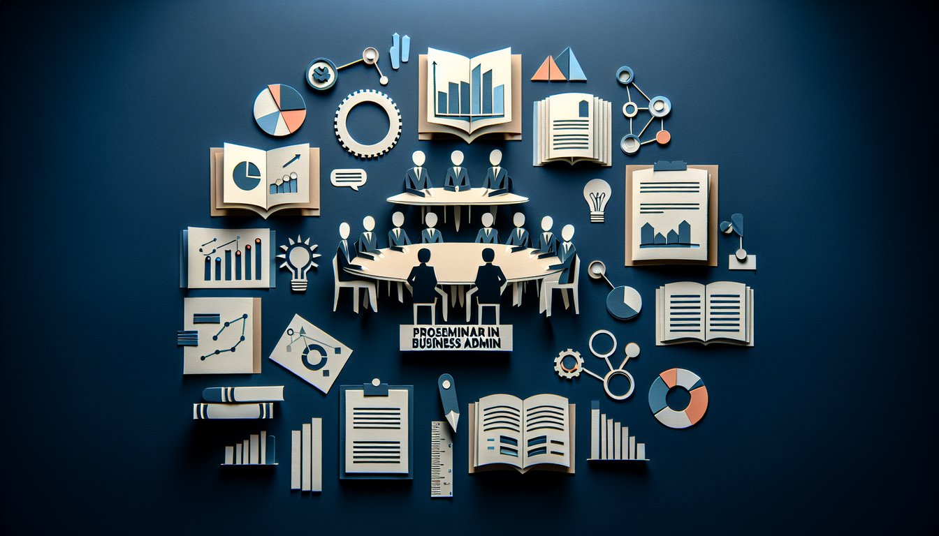 3D voxel art representing Proseminar in Business Admin course materials and study guides.