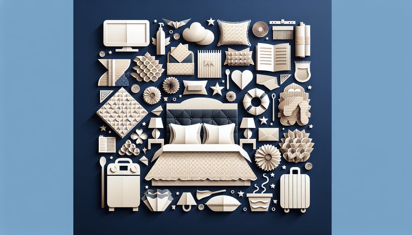 Colorful paper art showcasing a quiz on bedding product knowledge.