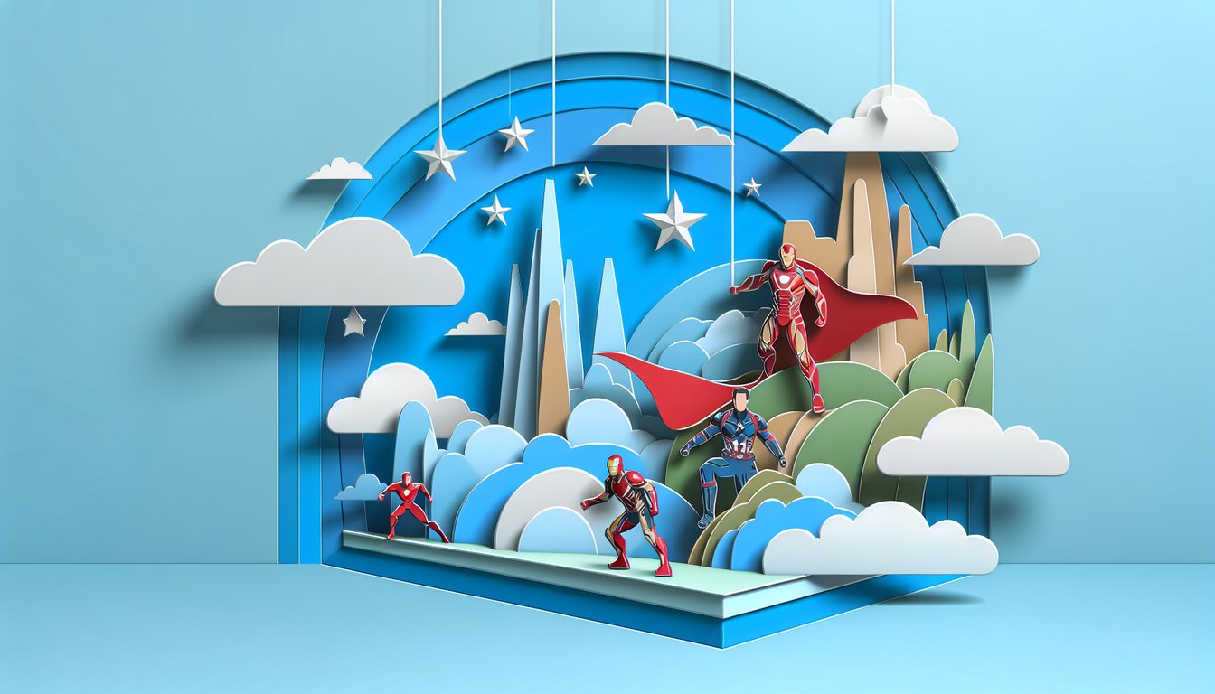 Paper art Spider Man silhouettes layered webs sky blue background free Which Spider Man Are You quiz